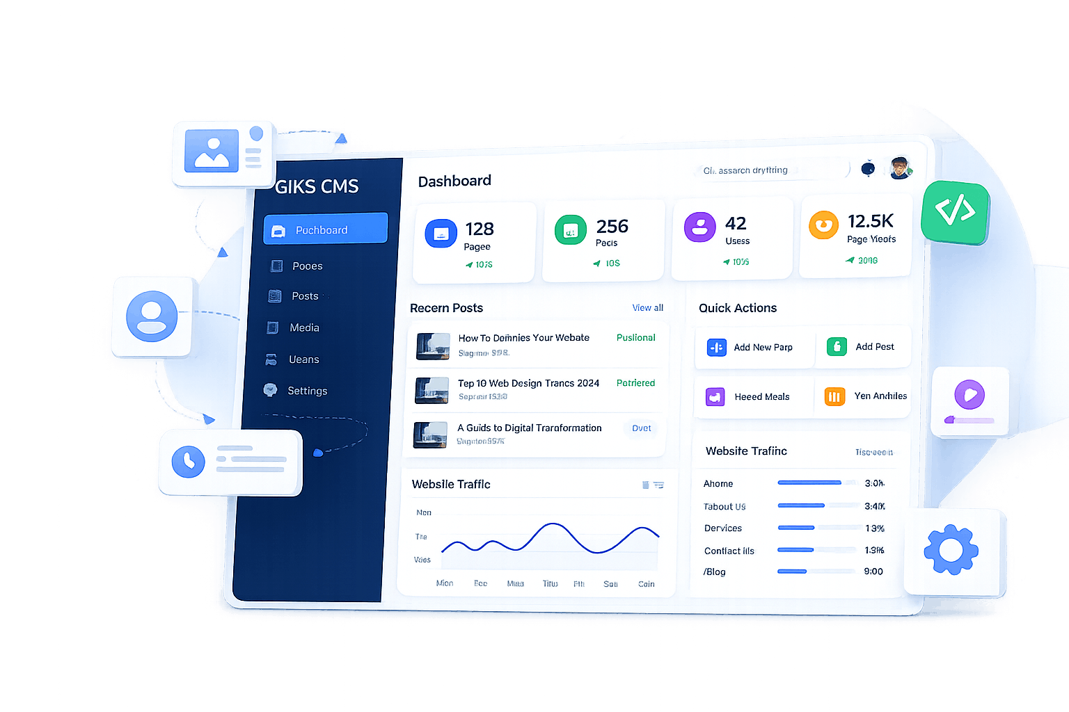 GIKS CMS dashboard